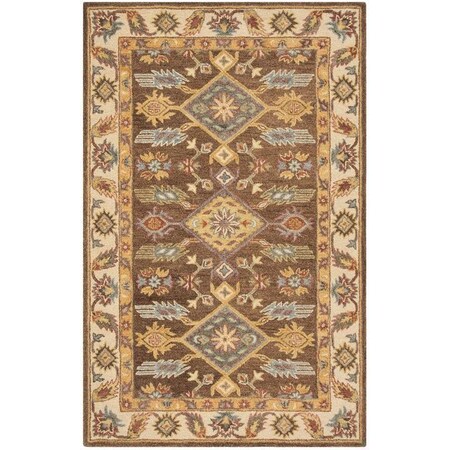 Safavieh Antiquity 6 ft. Square Area Rug Dark Brown & Ivory AT502T-6SQ